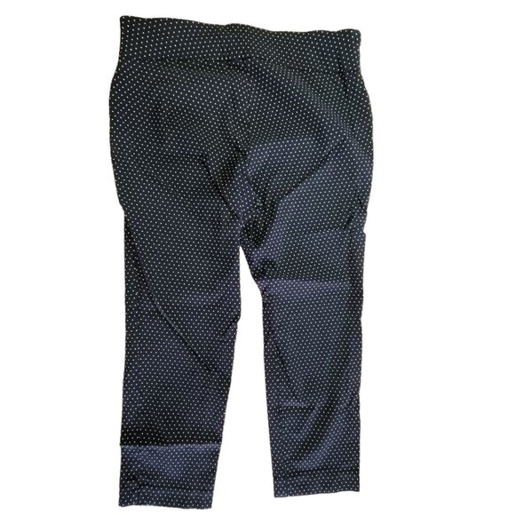 Van Heusen Polkadot Stretch Capri Pant Black White Women's Plus 16 Peddle Pusher - Picture 3 of 10